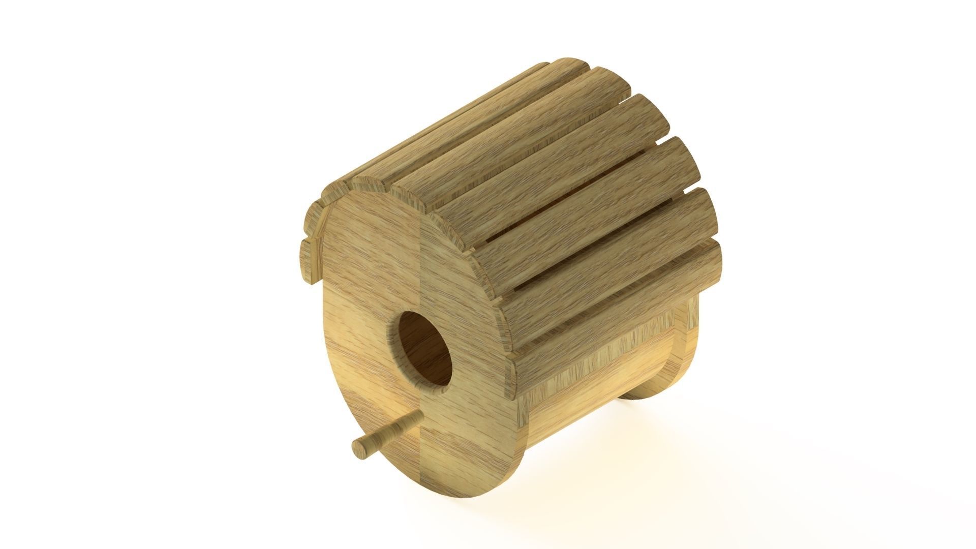 Wooden birdhouse 3 3D model_1