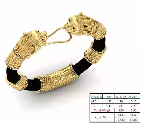 Lion kada bracelete 