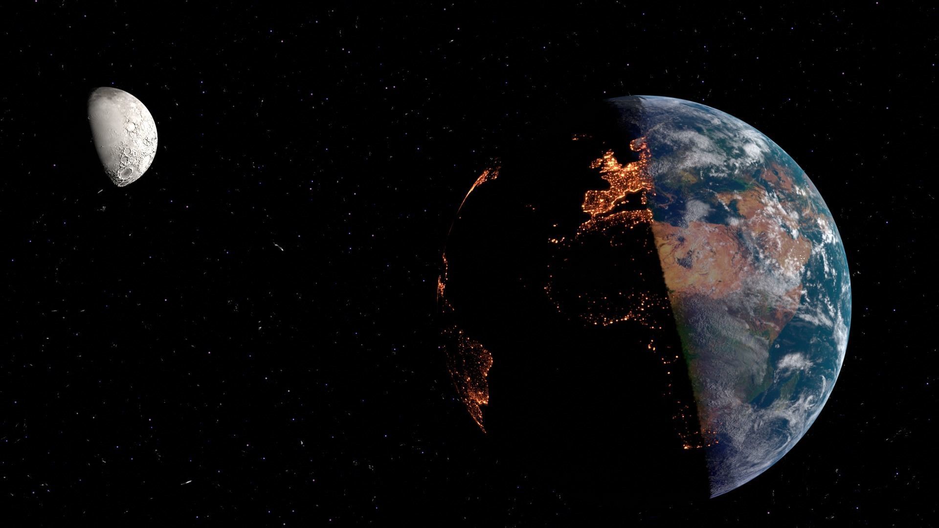 Realistic 3D animation of planet earth Low-poly 3D model_3