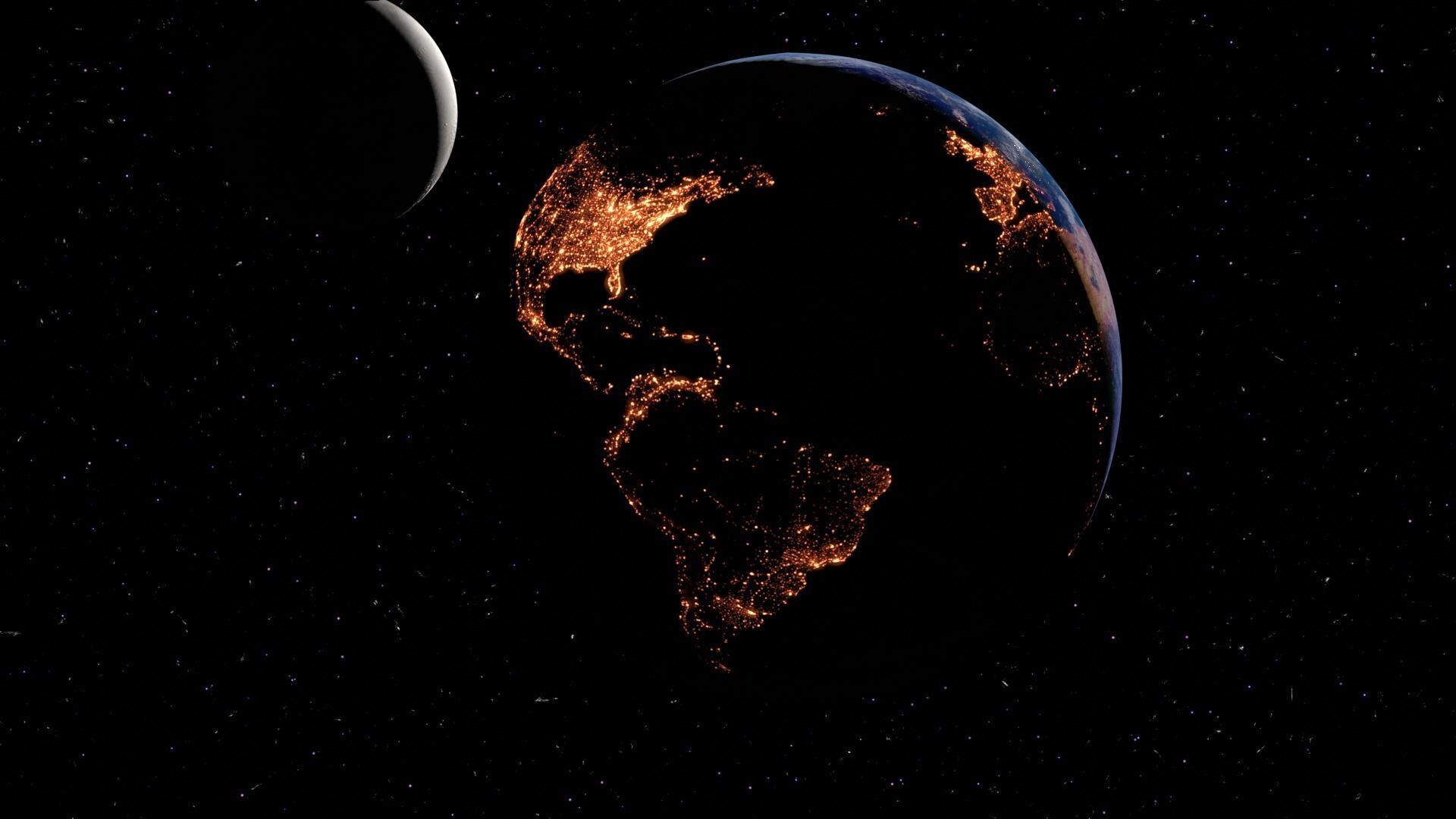 Realistic 3D animation of planet earth Low-poly 3D model_5