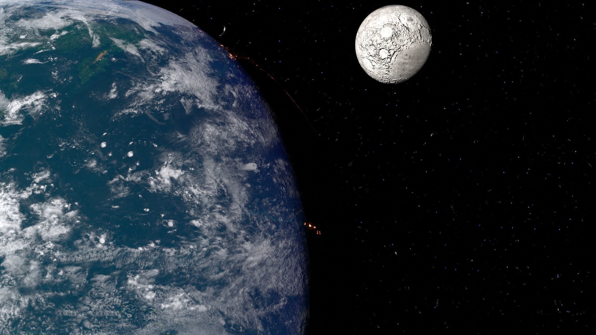 Realistic 3D animation of planet earth Low-poly 3D model_4