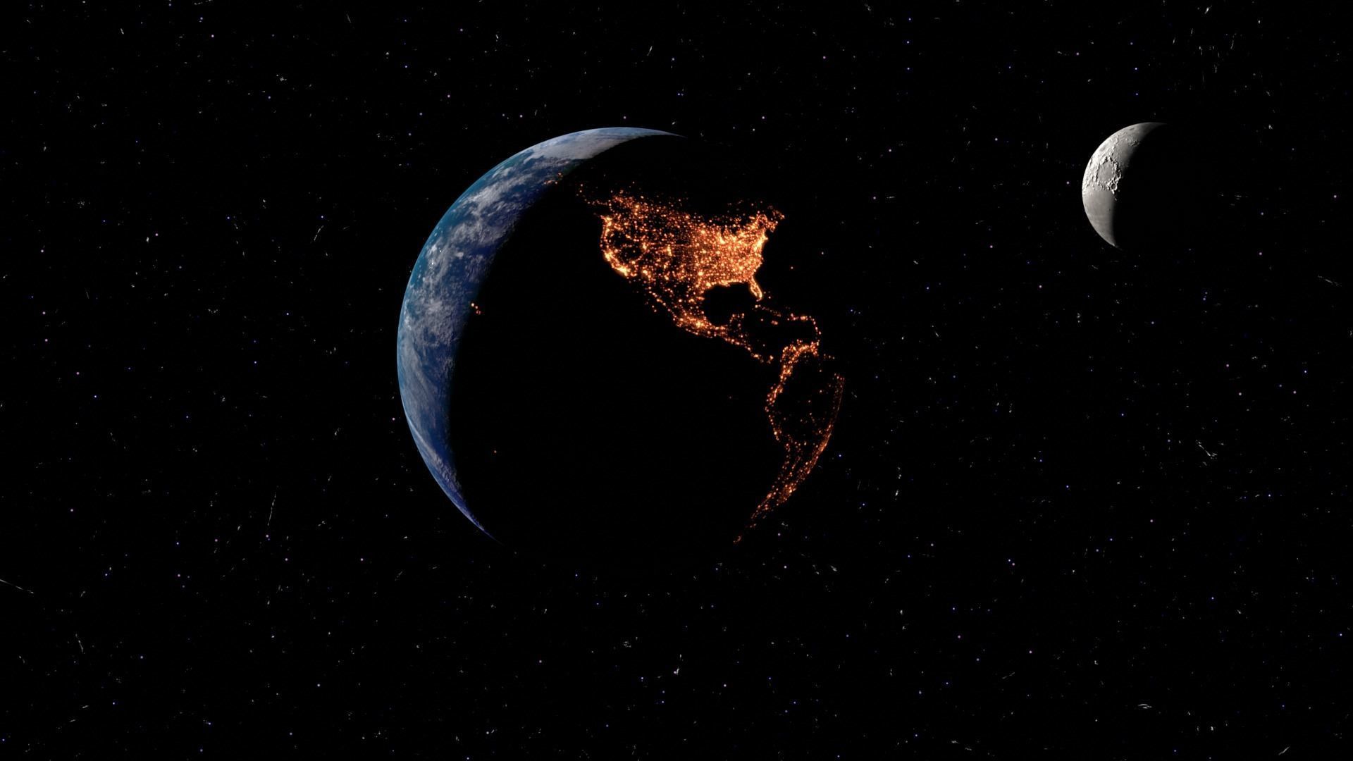 Realistic 3D animation of planet earth Low-poly 3D model_2