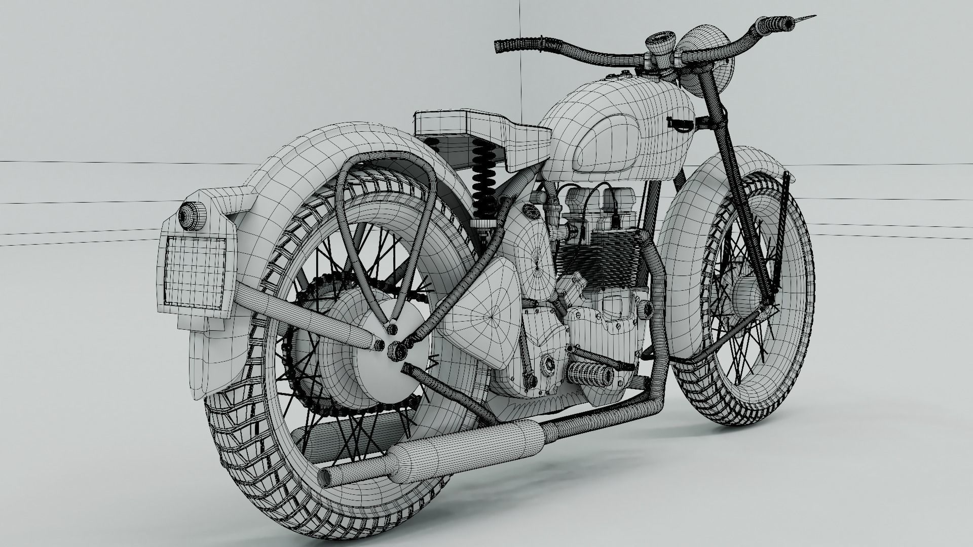 1948 Triumph Speed Twin 3D model_9