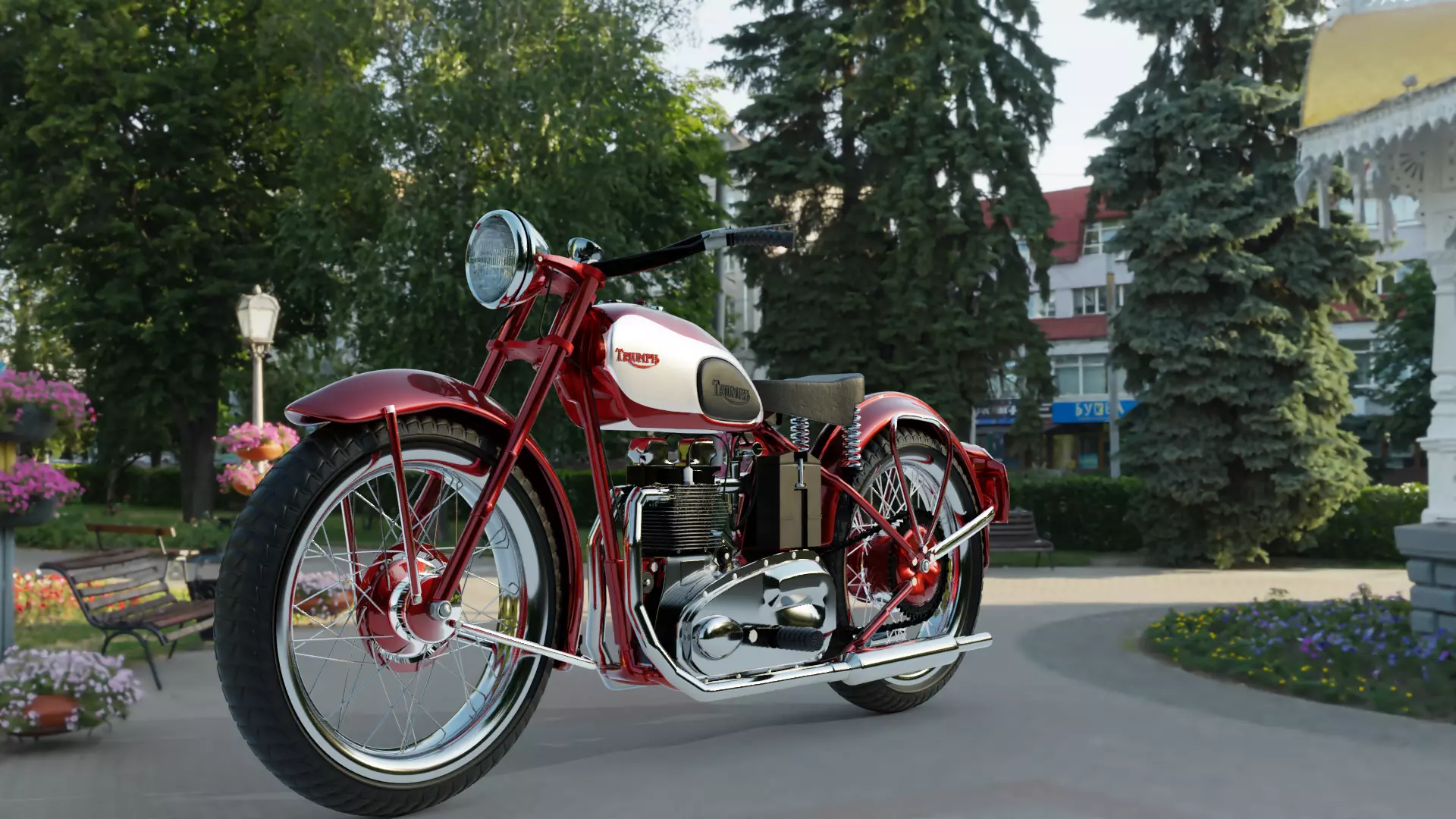1948 Triumph Speed Twin 3D model_0