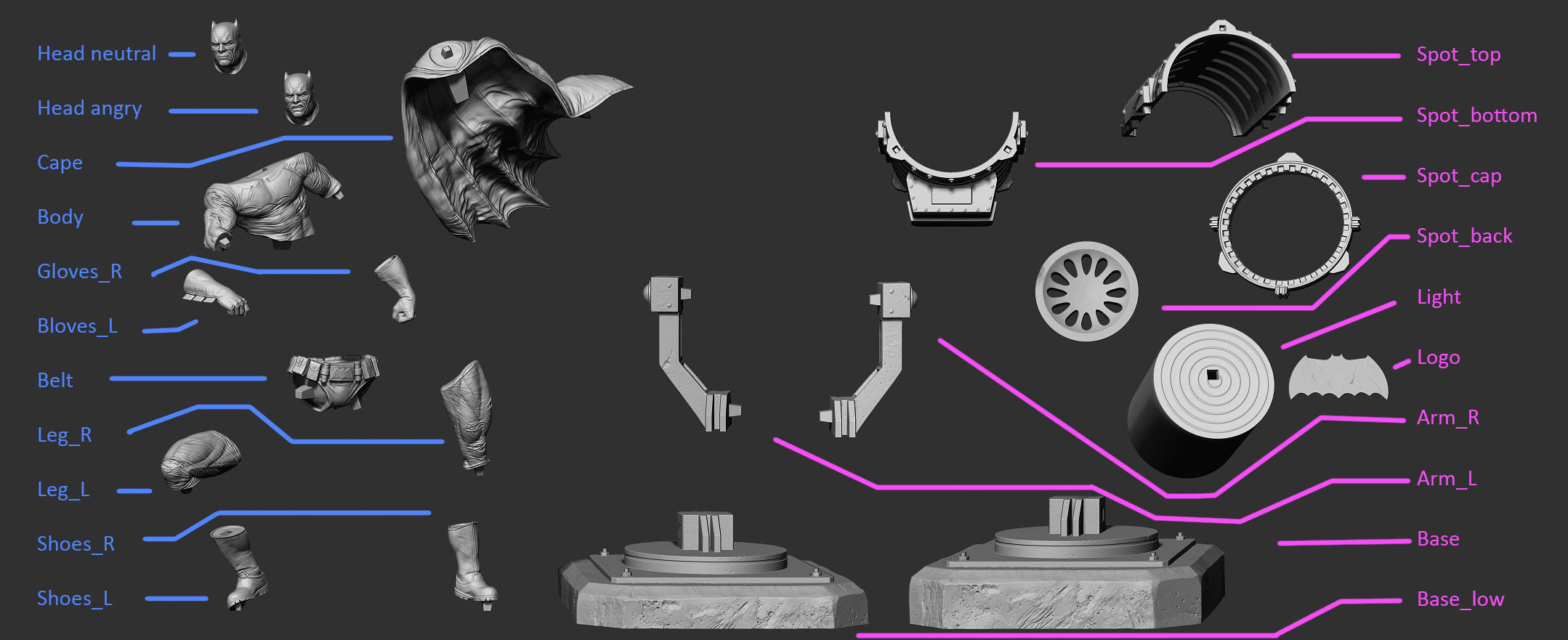Batman on the Bat Signal Collectible  3D print model_13