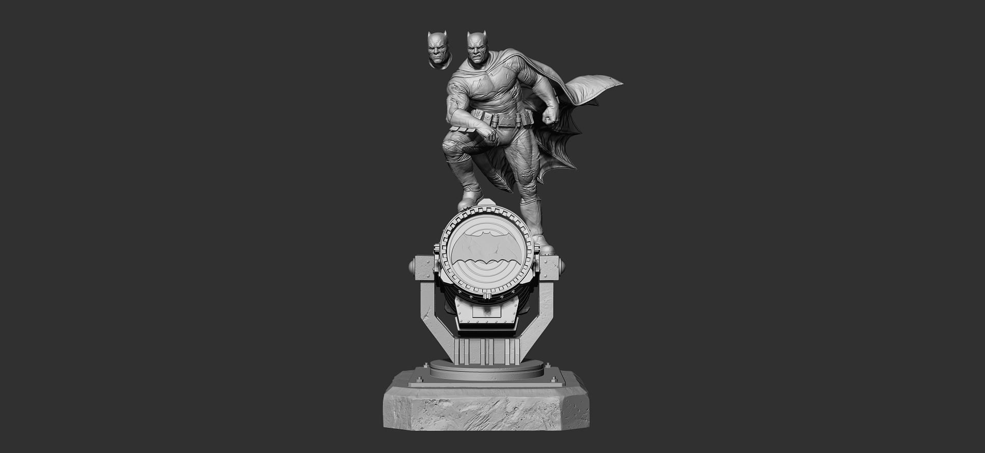 Batman on the Bat Signal Collectible  3D print model_12