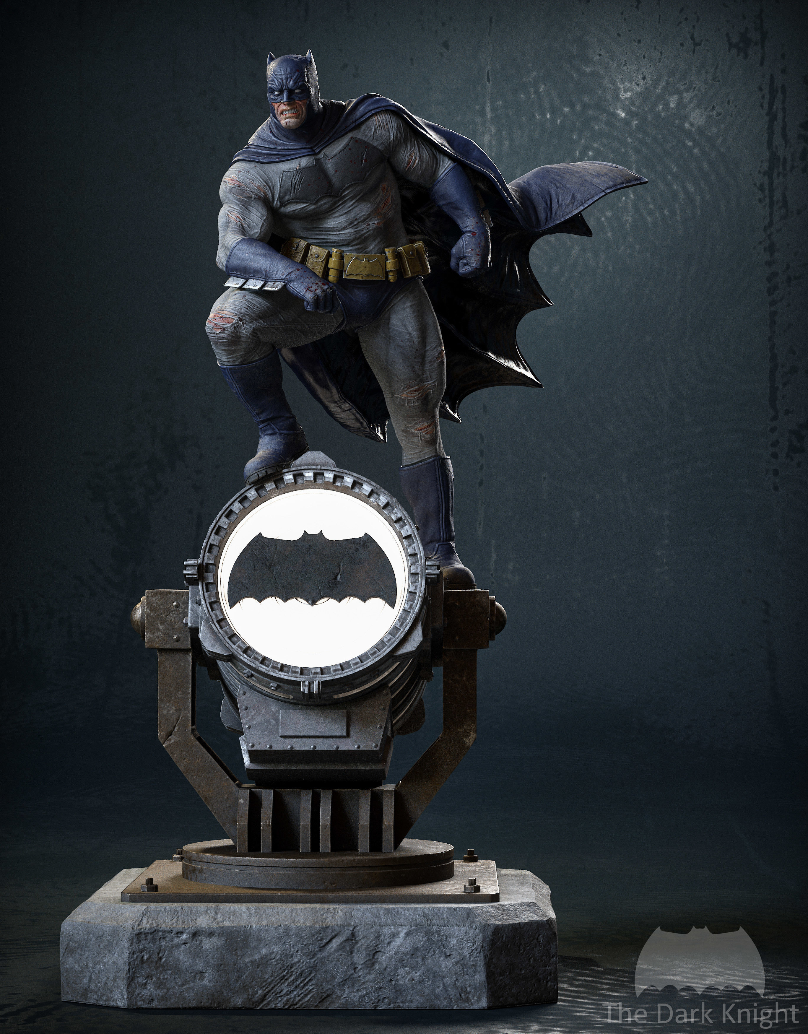 Batman on the Bat Signal Collectible  3D print model_1