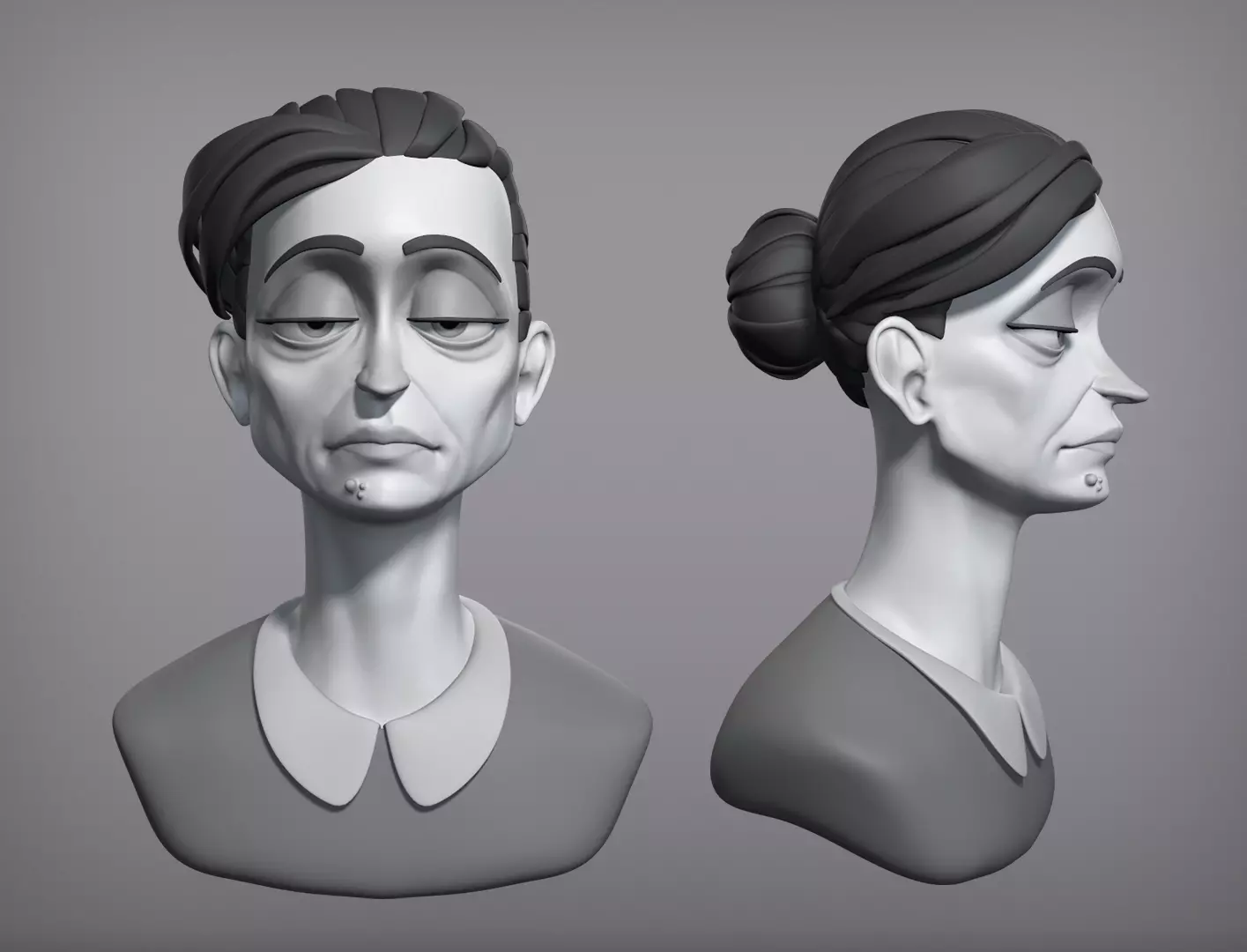 Cartoon female character Gloria base mesh 3D model_0