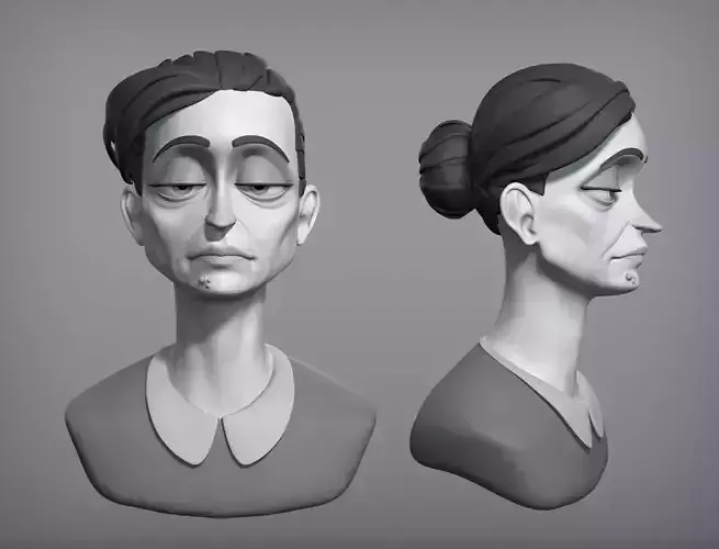 Cartoon female character Gloria base mesh 3D model