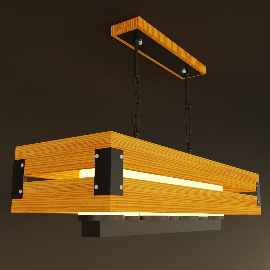 Loft style lamp 3D model_2