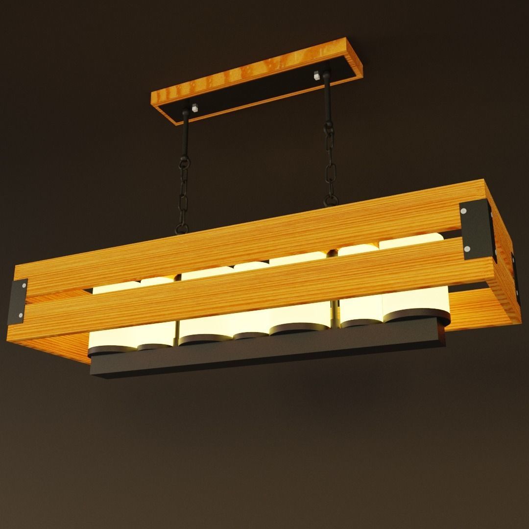Loft style lamp 3D model_4