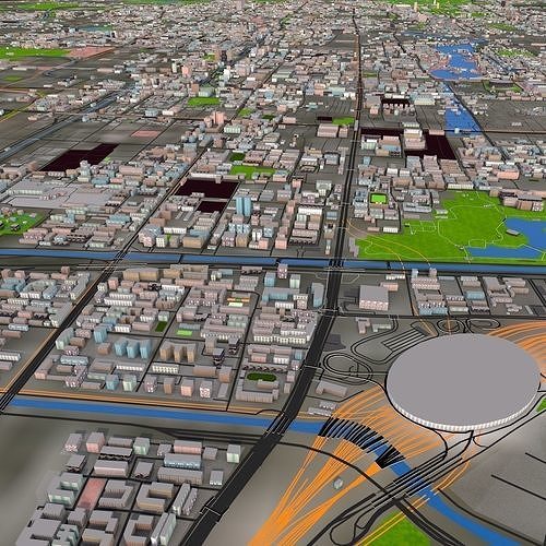 Beijing City  Low-poly 3D model