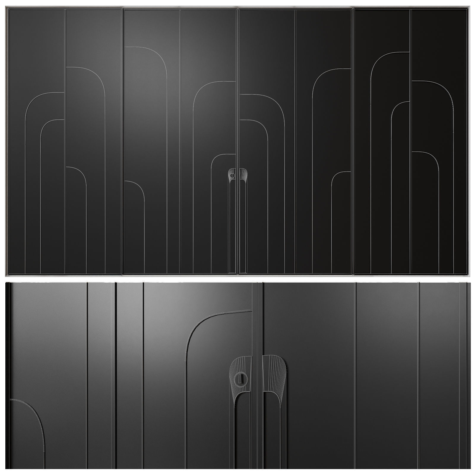 Art deco door 3D model_3
