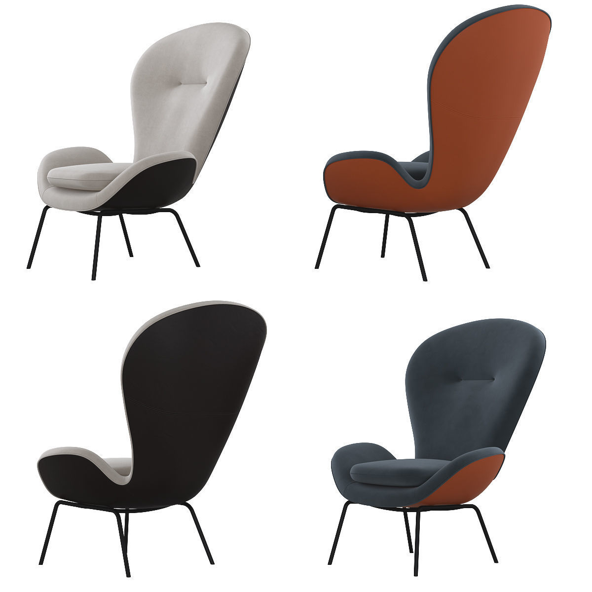 Rolf benz chairs 3d model Low-poly 3D model_4