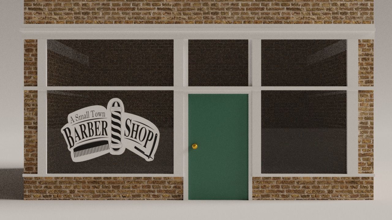 Low-Poly Small town main street shop Low-poly 3D model_2