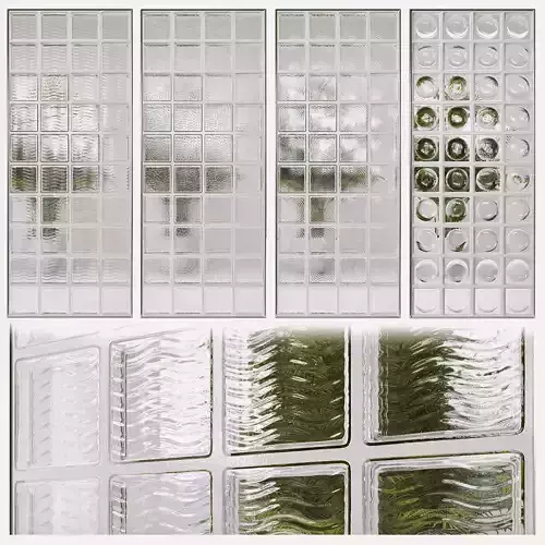 Glass block partition 4 3D model