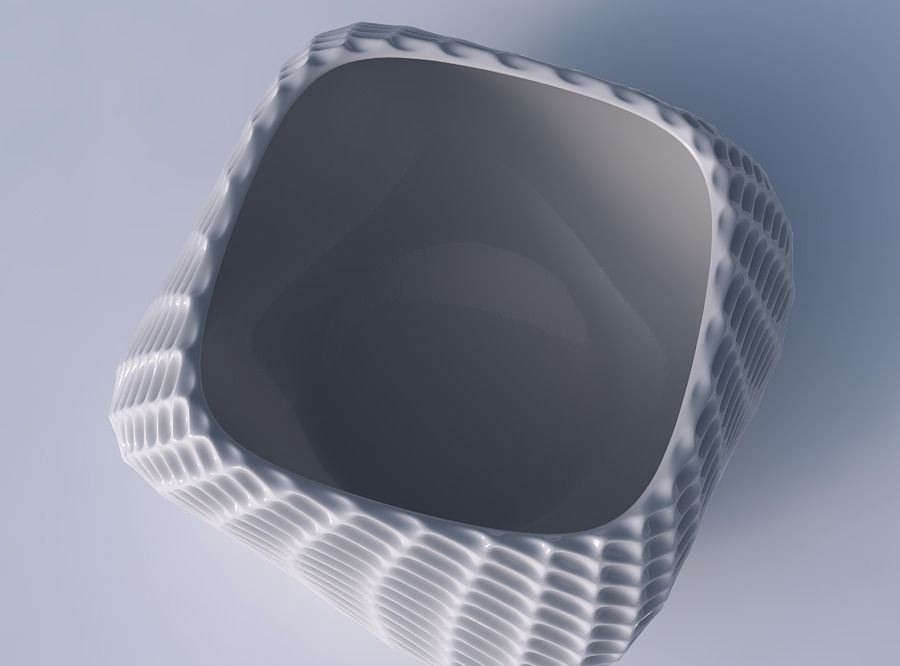 Bowl helix with bent extruded pattern 3D print model_2