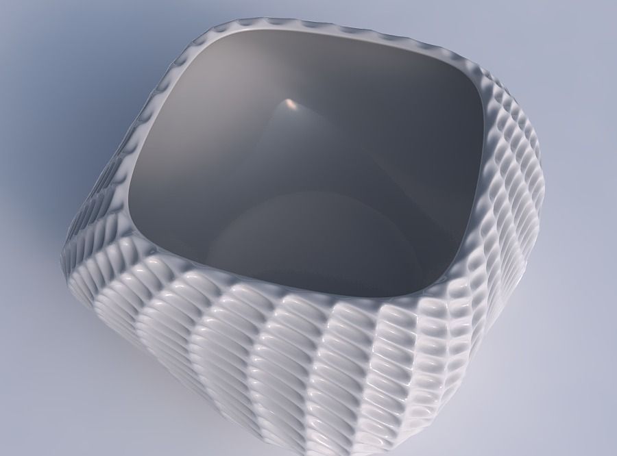 Bowl helix with bent extruded pattern 3D print model_1