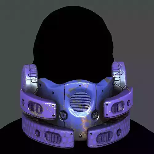 Gas mask helmet 3d model scifi Low-poly 