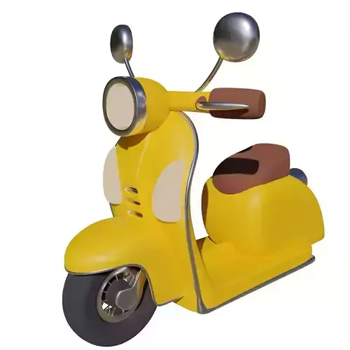 Stylized Vespa motorcycle in cartoon style
