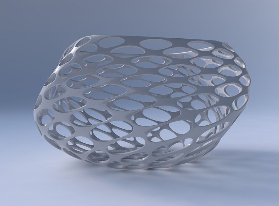 Bowl helix with bubble grid lattice 3D print model_4