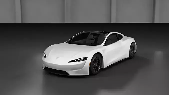 Tesla Roadster 2020 White  3D model