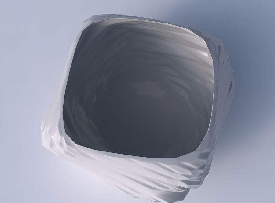 Bowl helix with twisted rocky bulges 3D print model_2