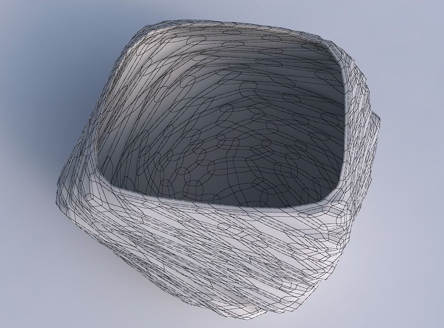 Bowl helix with twisted rocky bulges 3D print model_6