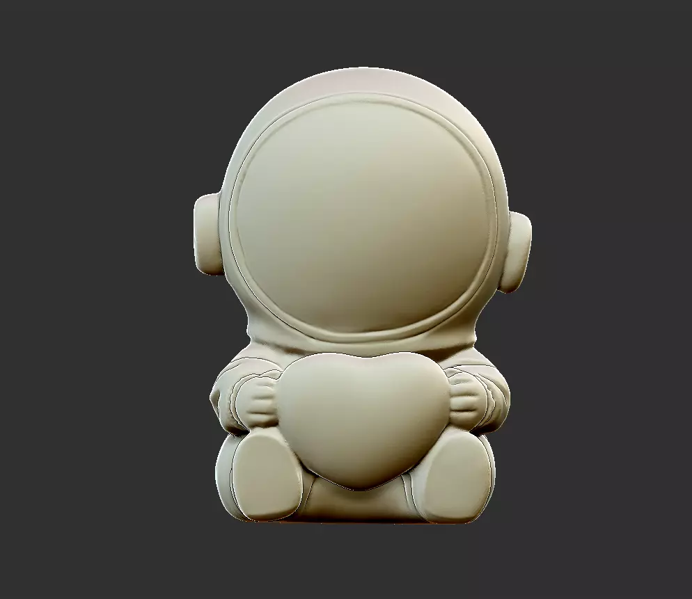 astronaut figurine holding heart 3D print model_0