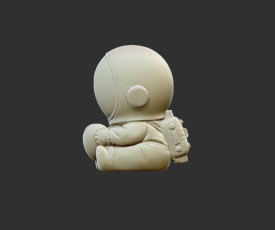 astronaut figurine holding heart 3D print model_1
