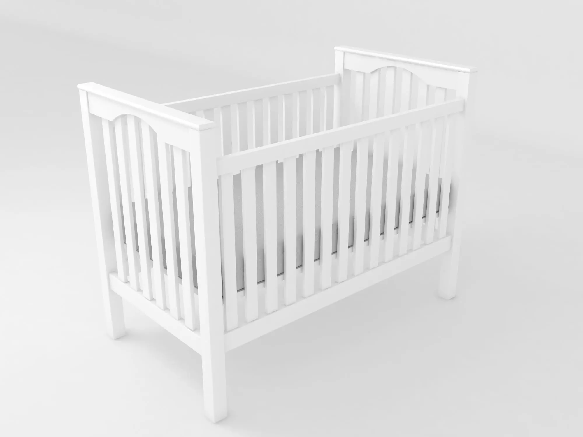 kendall convertible crib 3D model_0