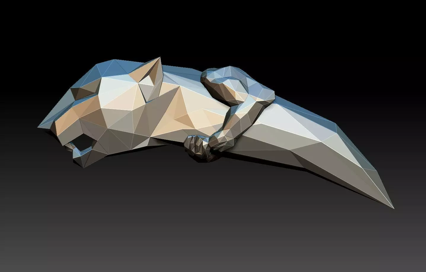 geometric puma 3D print model_0
