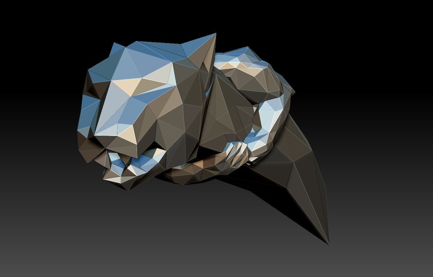 geometric puma 3D print model_4