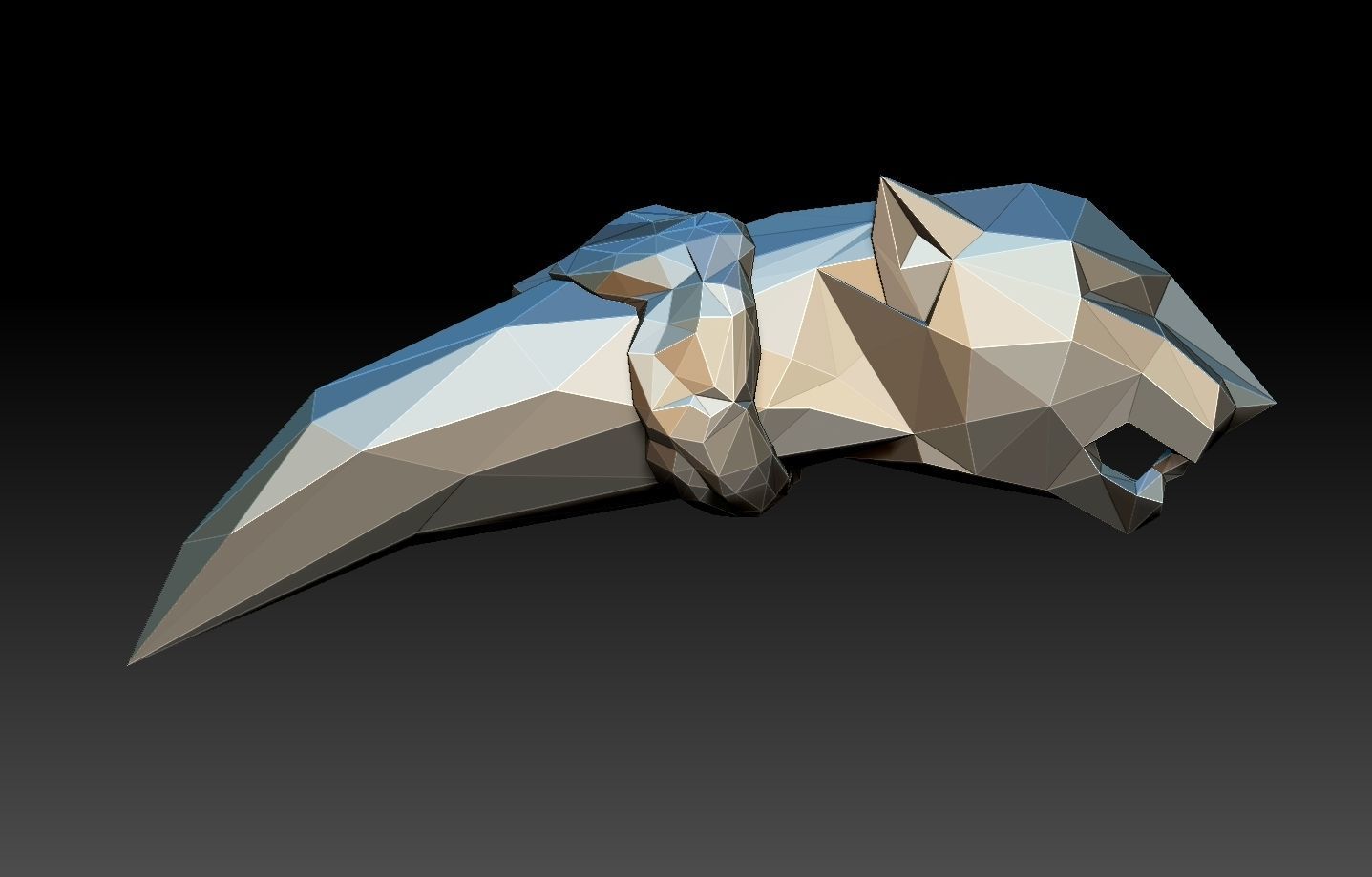 geometric puma 3D print model_1