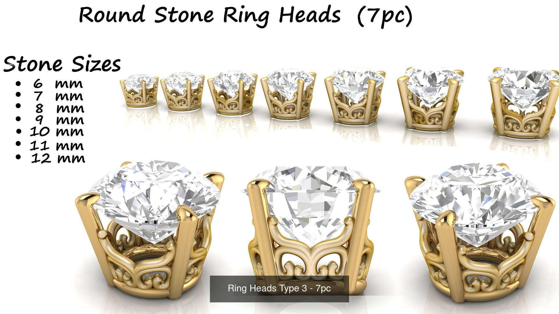 Round Ring Heads Collection of 115pc _3