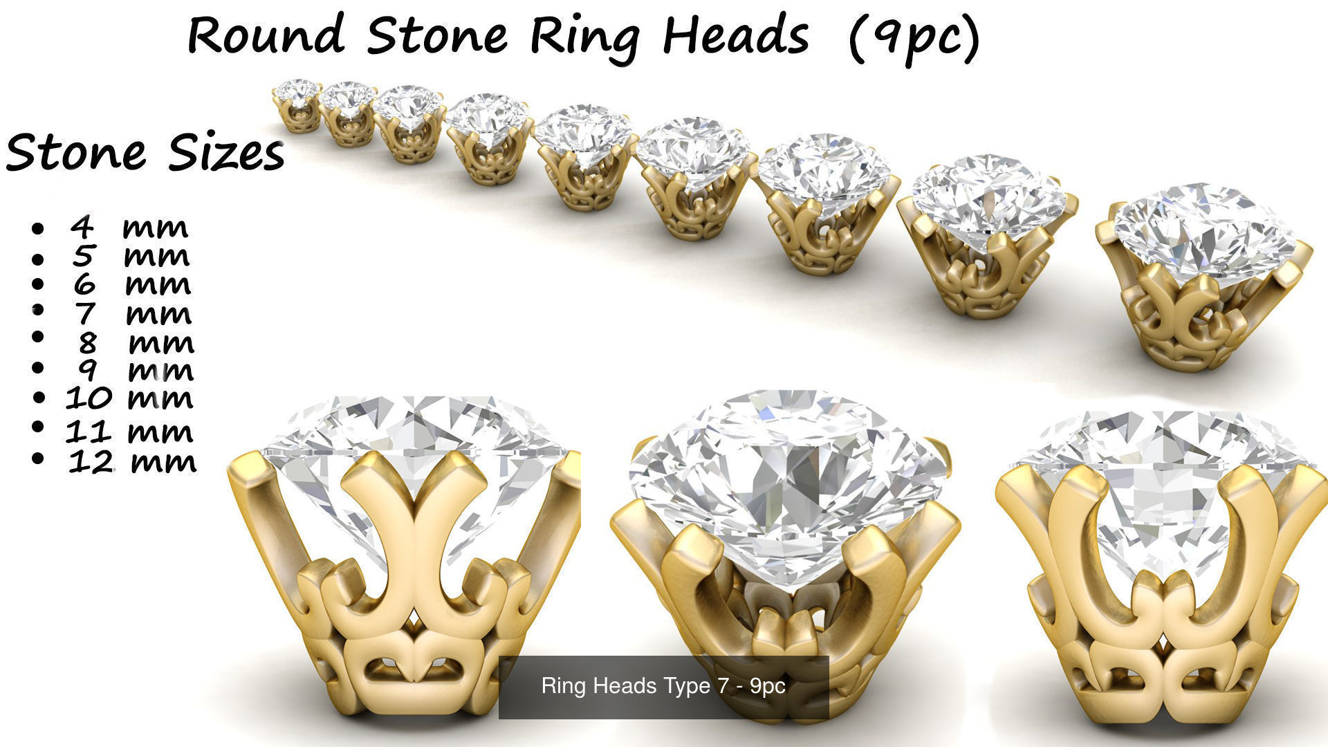 Round Ring Heads Collection of 115pc _7