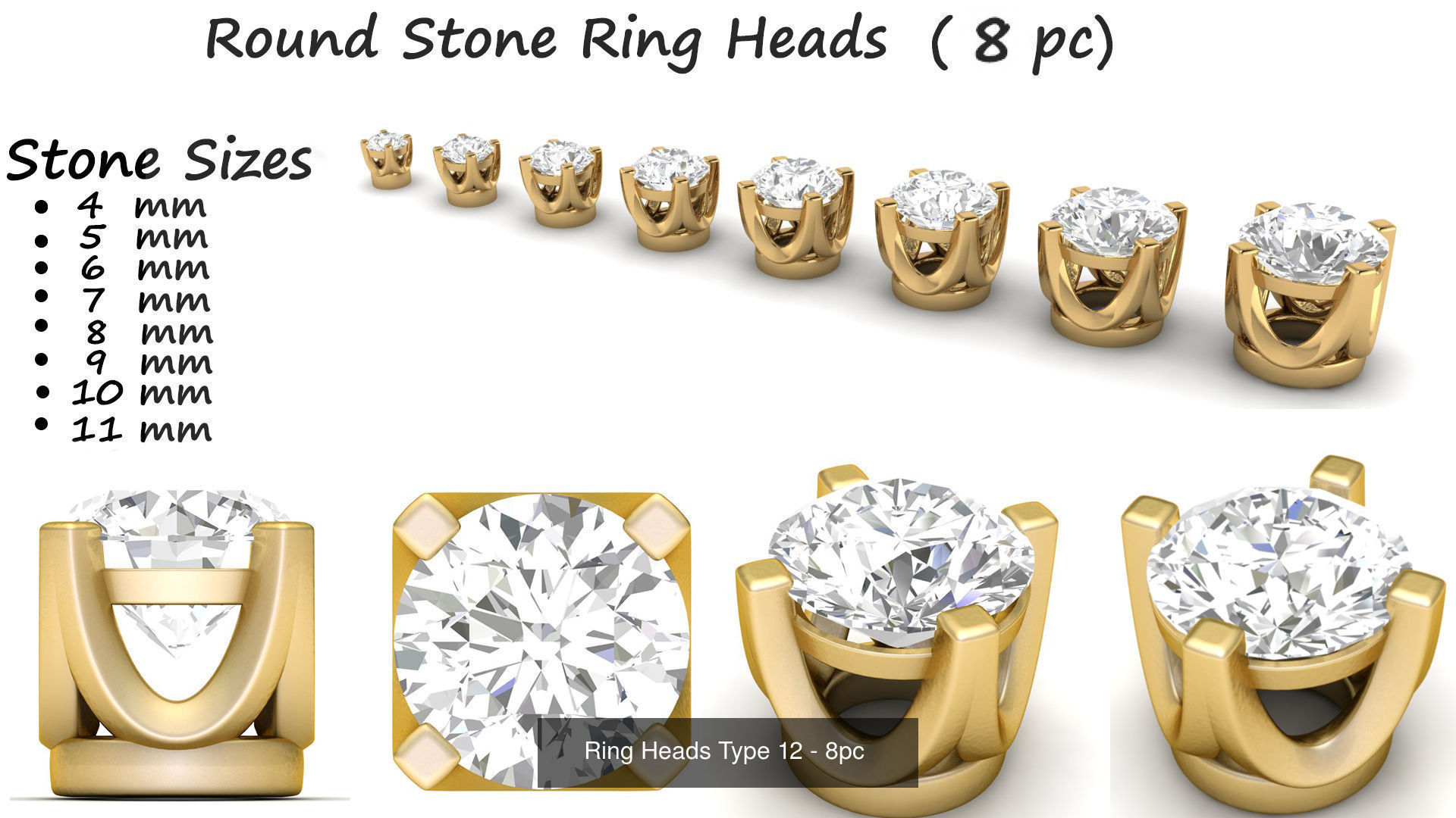 Round Ring Heads Collection of 115pc _12