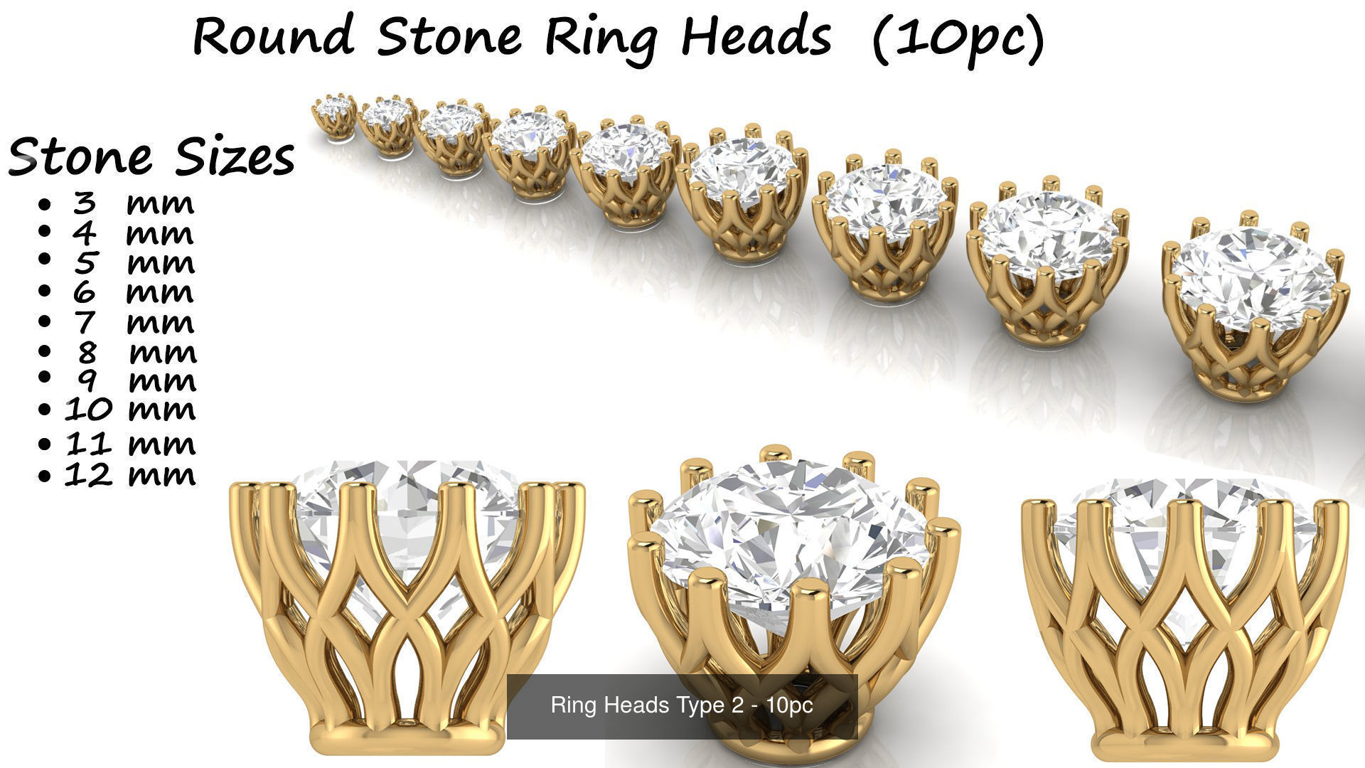 Round Ring Heads Collection of 115pc _2