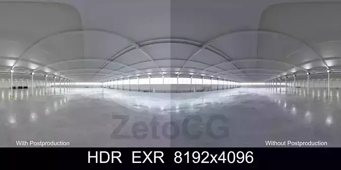 HDRI - Warehouse Interior 5c - 8192x4096 - 2 versions