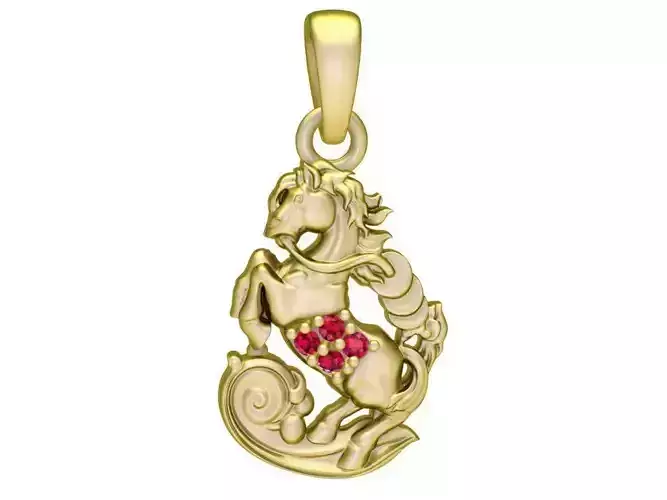 Zodiac Lucky Horse Pendant 3018 3D print model