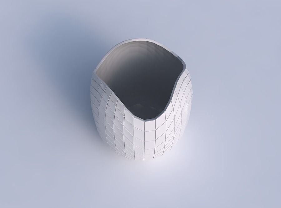 Bowl cylindrical with wavy grid plates 3D print model_1