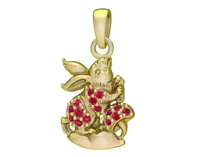 Lucky Bunny Pendant with Gemstone Accents for Women 3020