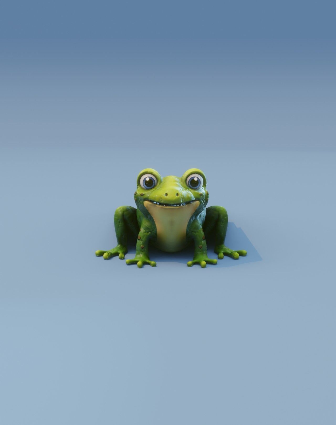 Cartoon Frog Animated 3D Model Low-poly 3D model_10