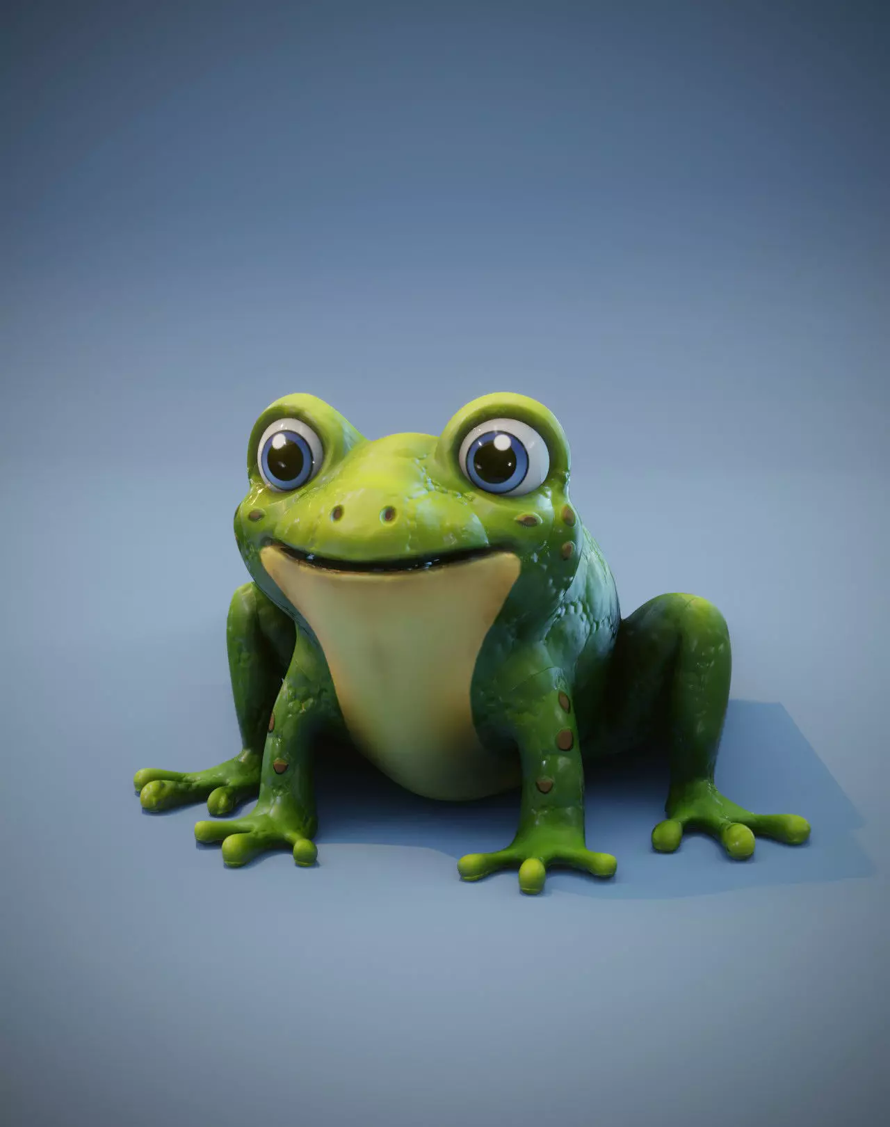 Cartoon Frog Animated 3D Model Low-poly 3D model_0