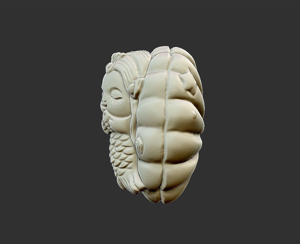 baby mermaid 3D print model_3