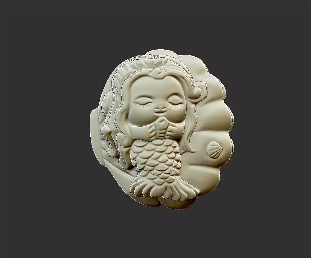 baby mermaid 3D print model_0