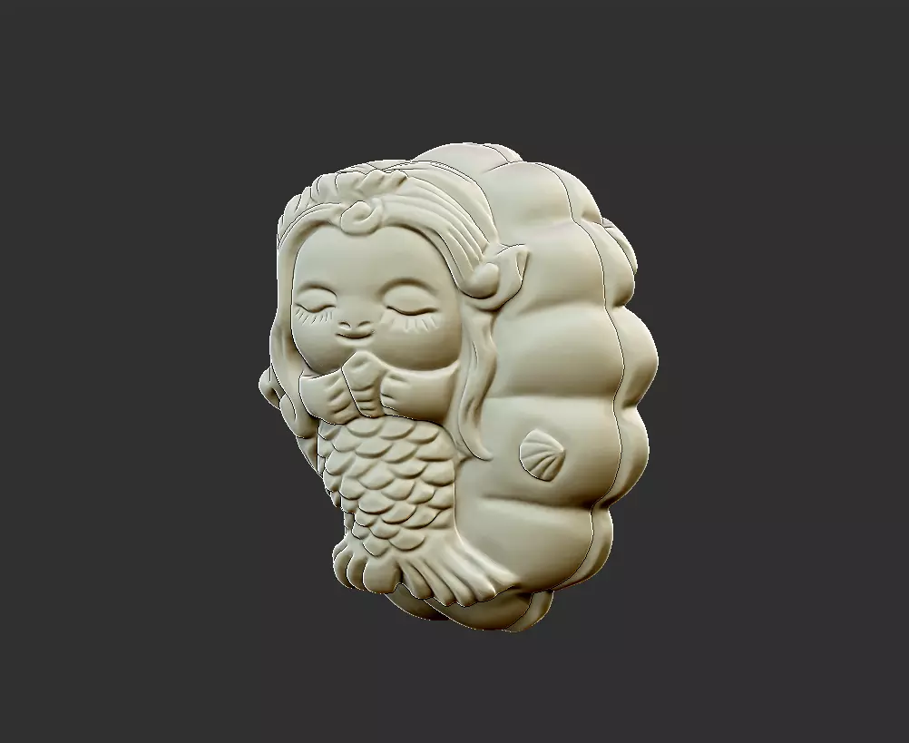 baby mermaid 3D print model