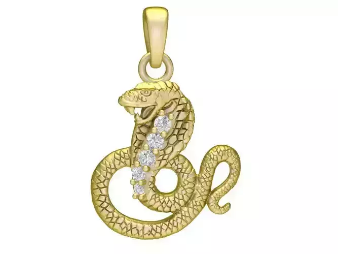 Feng Shui Snake Diamond Pendant for Men and Women 3021