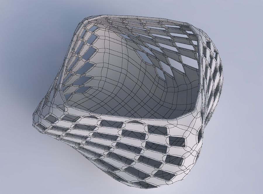 Bowl helix with checker grid lattice 2 3D print model_6