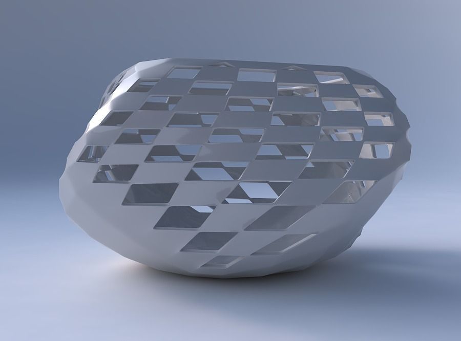 Bowl helix with checker grid lattice 2 3D print model_4